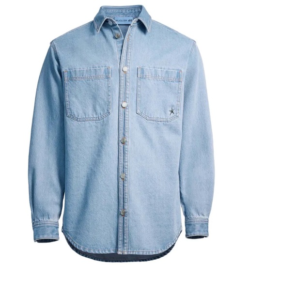 Mugler X H&M Light Denim Shirt Sz XXL - Picture 1 of 6